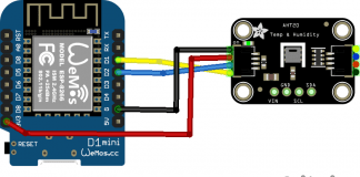 ESP8266 and AHT20 layout