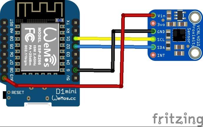 In this tutorial we connect a VCNL4010 light sensor to a ESP8266 board ...