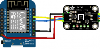 ESP8266 and SHT40 layout