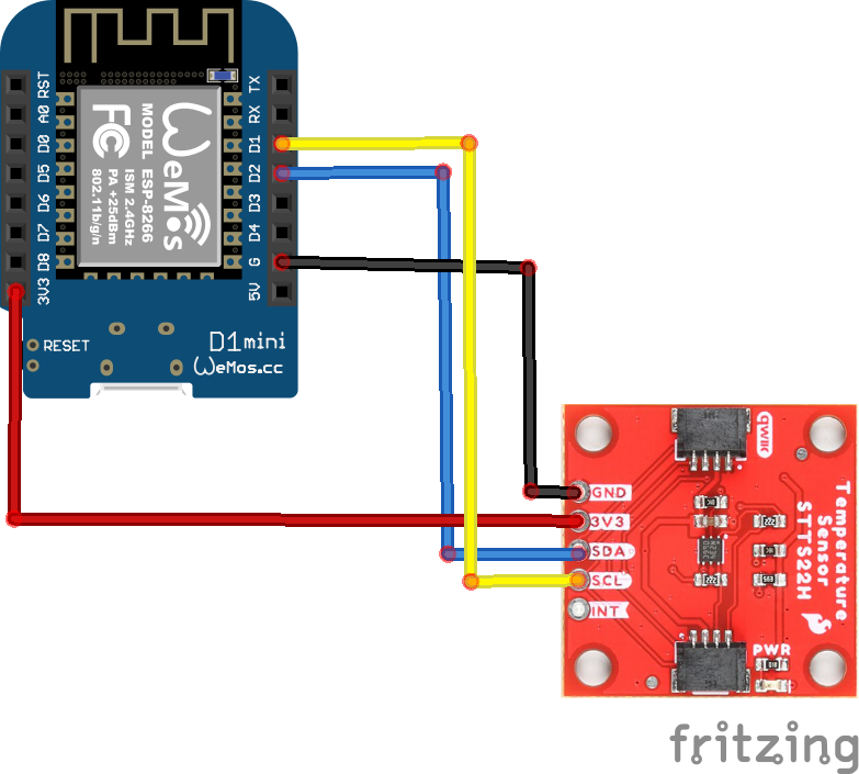 Using a STTS22H temperature sensor with an ESP8266 - esp8266 learning